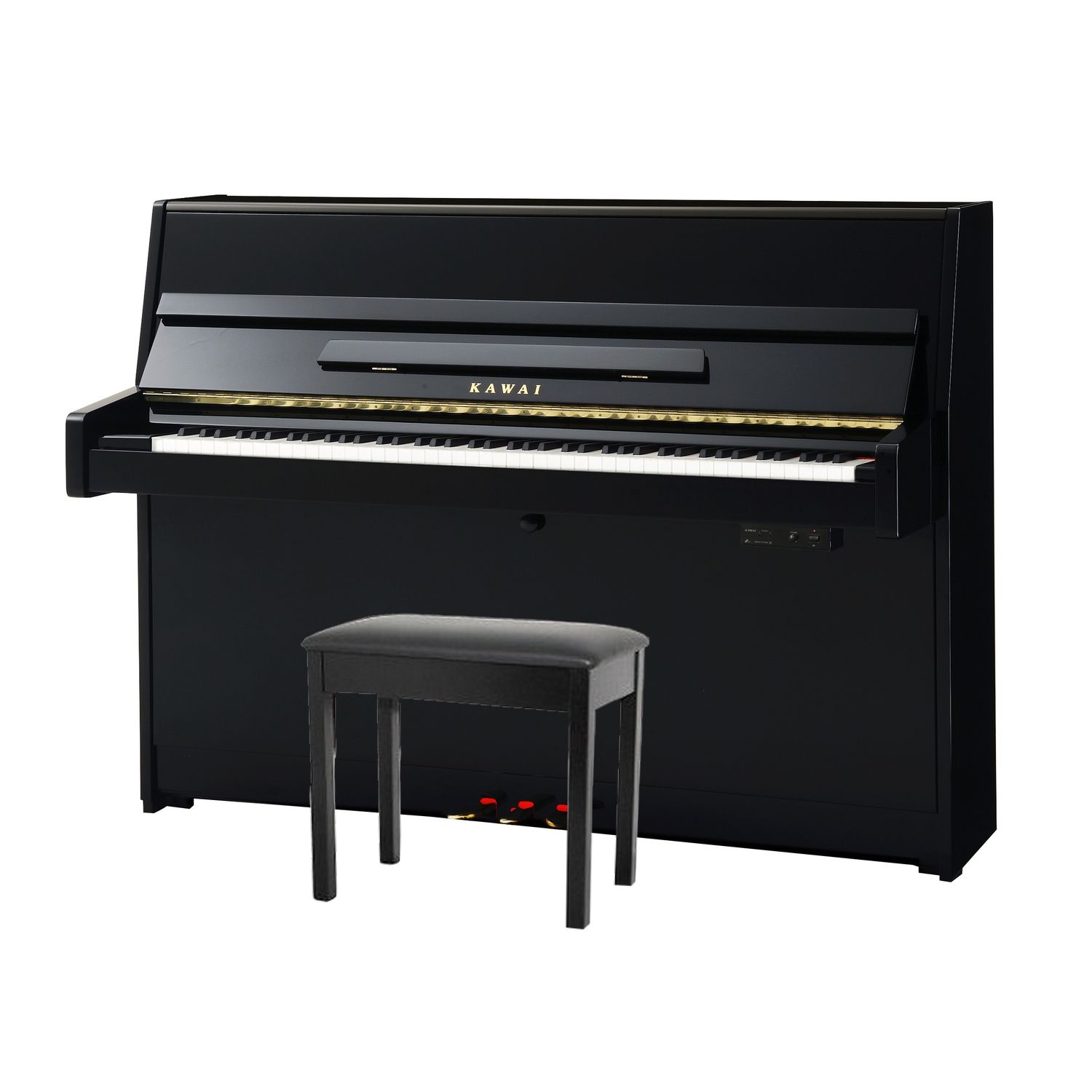 KAWAI K-15E M/PEP Ebony Polish - пианино, 110х149х59, 196 кг., черный полиров., механизм Ultra Respo