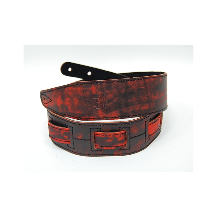 FL600227L21L Leather 21 Ремень для гитары, кожаный, огонь, Fidel