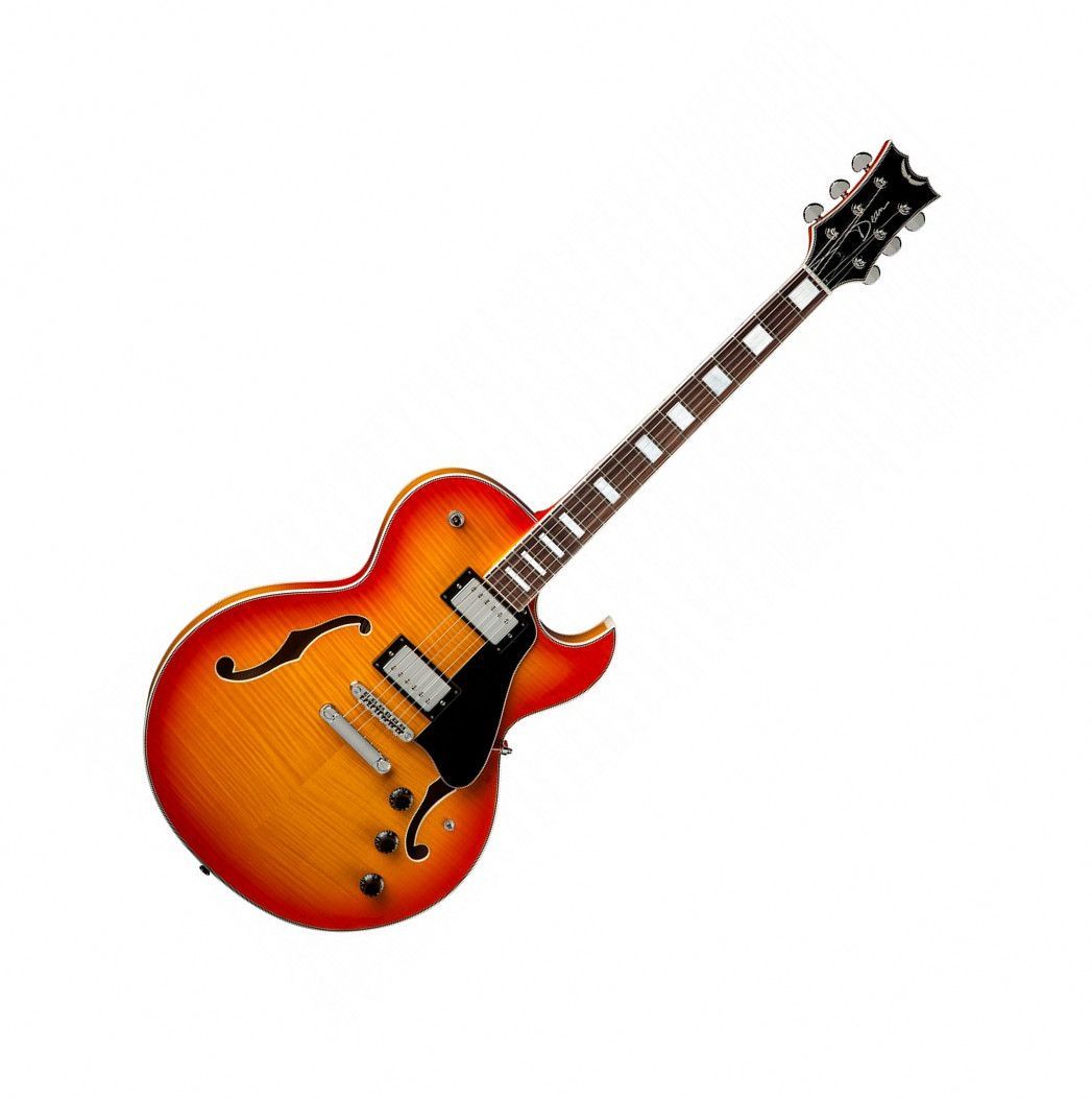 DEAN COLT FM - полуакуст. гитара с пьезозвукосн., 22 лада, 25 1/2',T,цвет оранжевый полупрозрачный