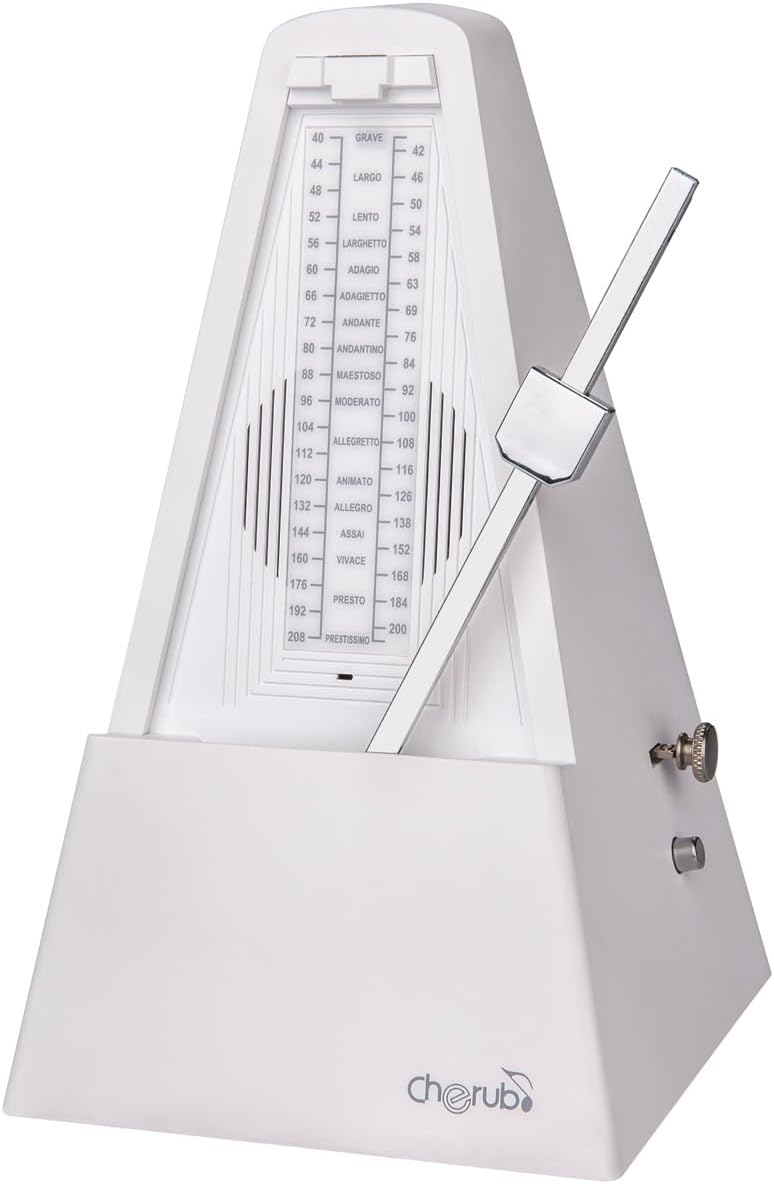 WSM-290P-WH Метроном механический/цифровой, белый, Cherub