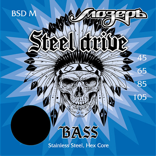 BSD-M Steel Drive Комплект струн для бас-гитары, сталь, 45-105, Мозеръ