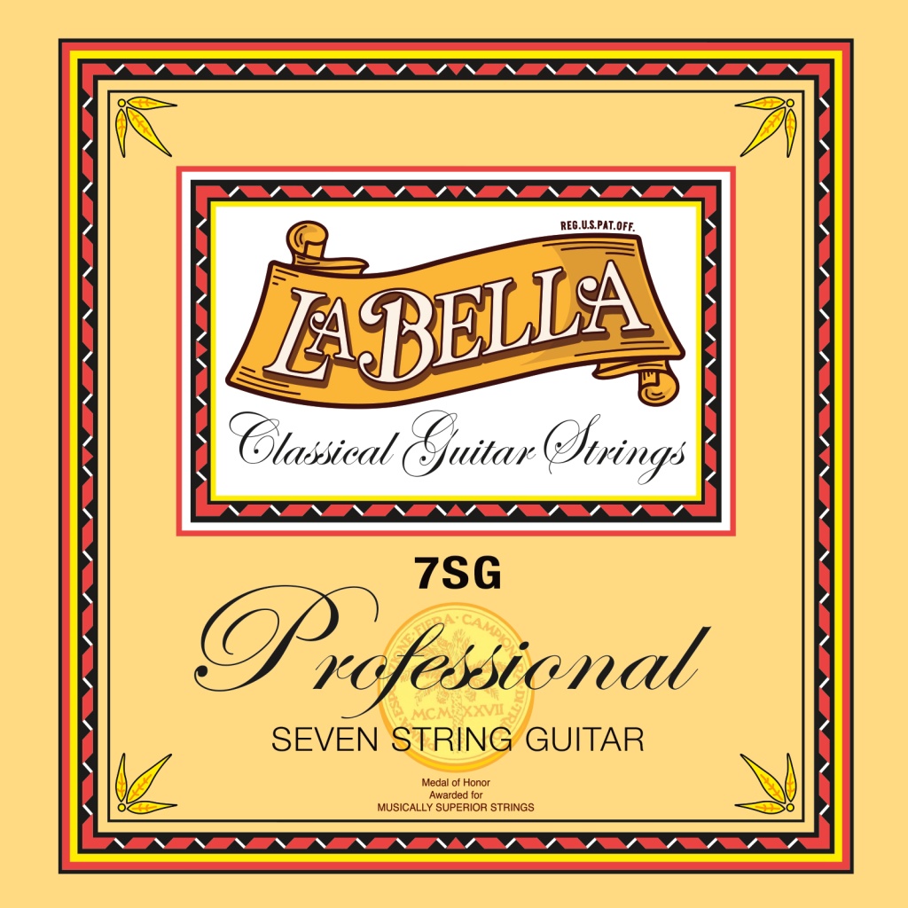 7SG Professional Комплект струн для 7-струнной классической гитары, посеребренные, La Bella