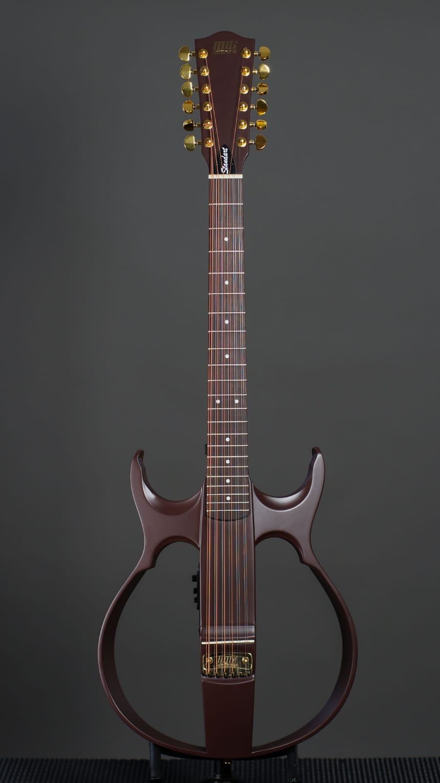 SG2CN23 SG2 Сайлент-гитара 12-струнная, темно-коричневая, MIG Guitars