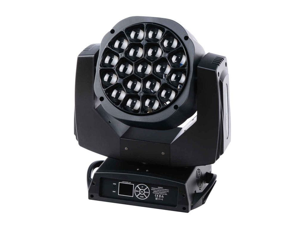 ML1915W Моторизированная световая "голова", IP20, RGBW, LED 19x15Вт, Bi Ray