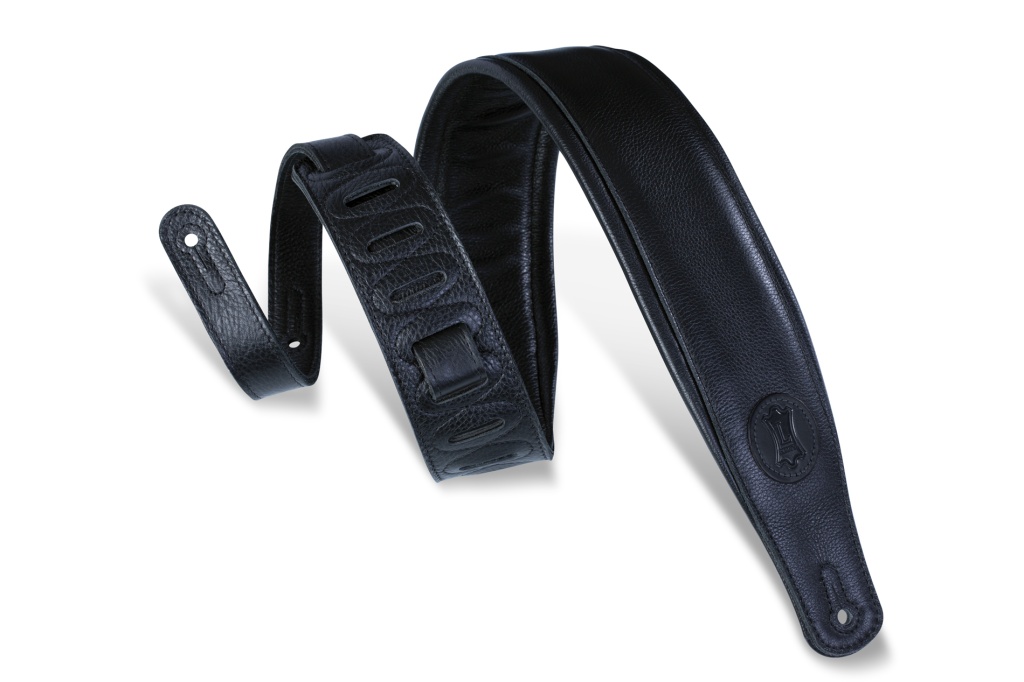 MSSB2-BLK Signature Series Ремень для гитары, кожаный, черный, Levy's