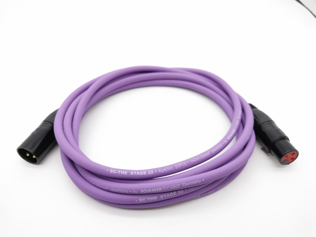 E1-XLR-M-F-0100-7 Кабель микрофонный 1м, фиолетовый, ZZcable