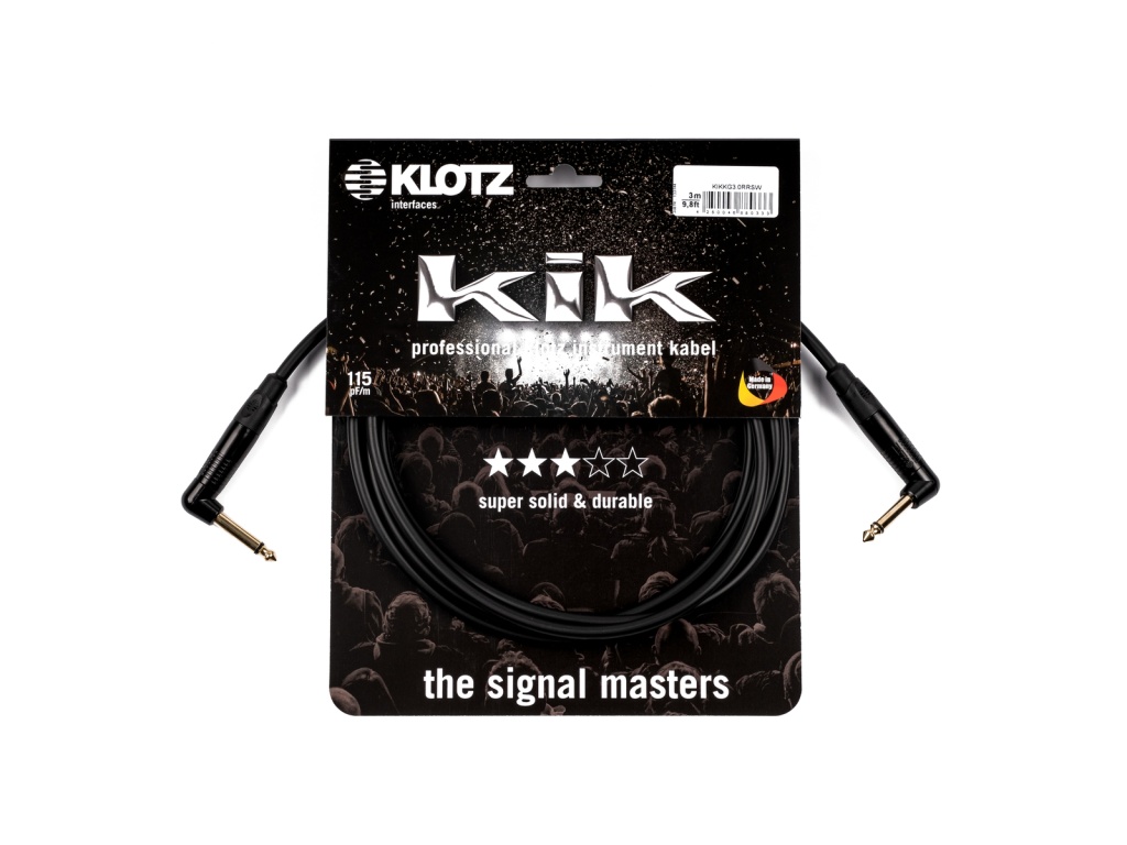 KIKKG3.0RRSW KIK Кабель инструментальный, 3м, угловой/угловой коннекторы, Klotz