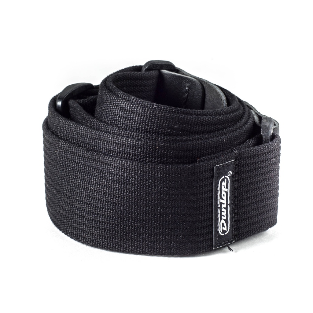 D27-01BK Ribbed Ремень для гитары, хлопок, черный, Dunlop
