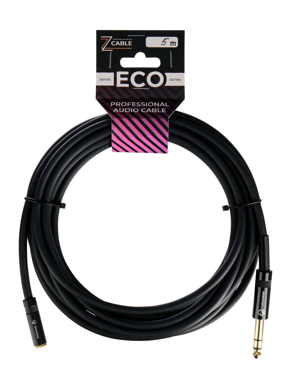 E49-6,35-3,5F-0500-0 Удлинитель-переходник 6,35-3,5мм female, 5м, ZZcable
