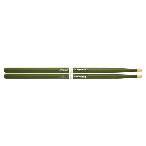 RBH535AW-GREEN 7A Rebound Барабанные палочки, зеленые, смещенный баланс, орех гикори, ProMark