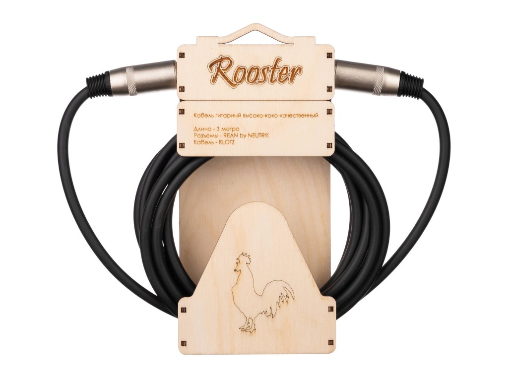 RUS0803 Кабель инструментальный, 3м, прямые коннекоторы, Rooster.