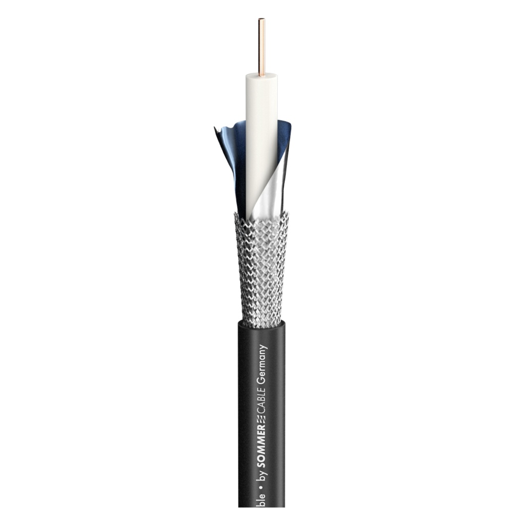 600-0161 SC-Vector 0.8/3.7 PVC BLK Кабель коаксиальный 75 Ом, 100м, Sommer Cable