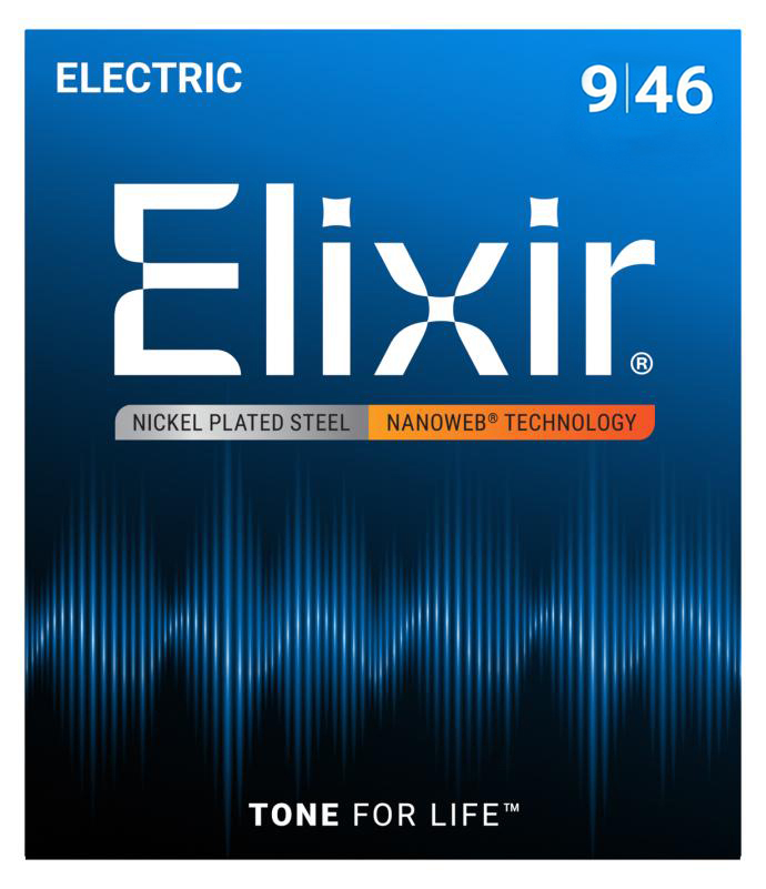 12027 NANOWEB Комплект струн для электрогитары, Custom Light, 9-46, Elixir