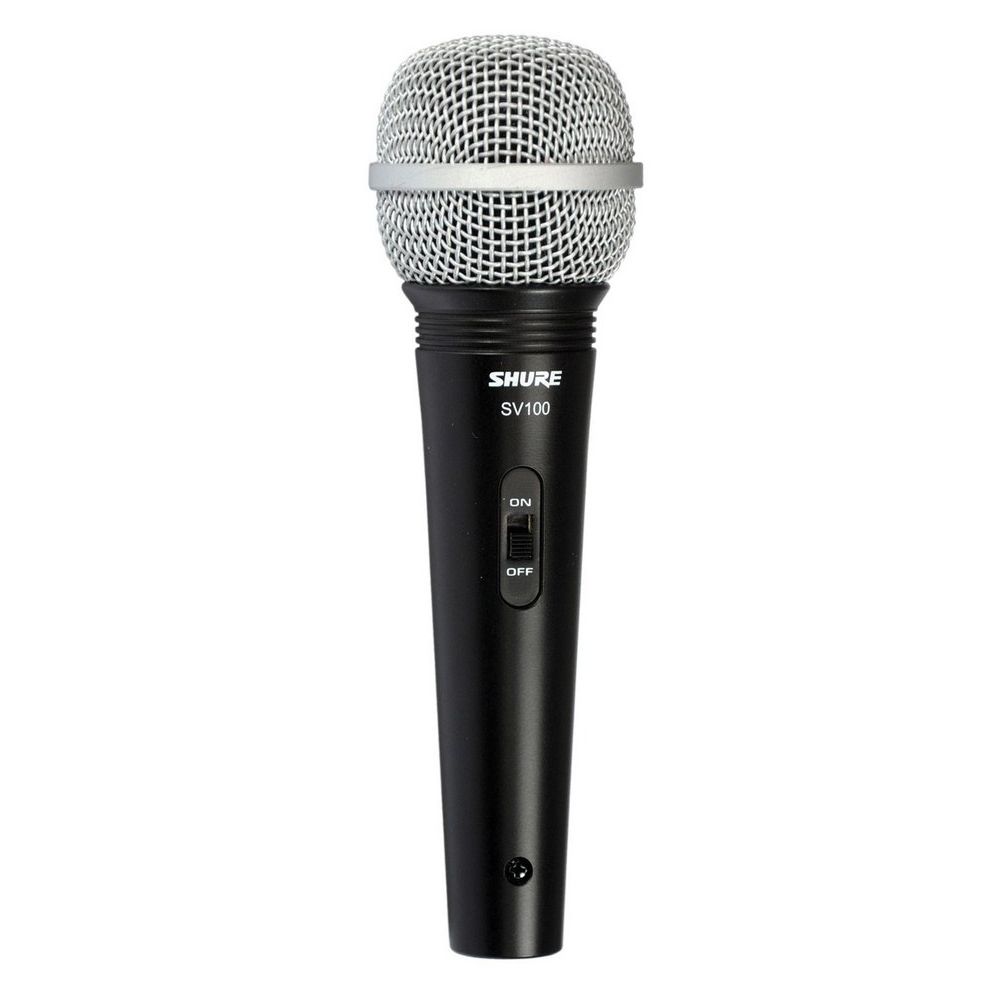 SHURE SV100-A - микрофон динамический вокально речевой с выкл. и кабелем (XLR-6.3ммJACK), черный