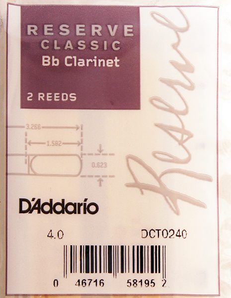 DCT0240 Reserve Classic Трости для кларнета Bb, размер 4.0, 2шт., Rico