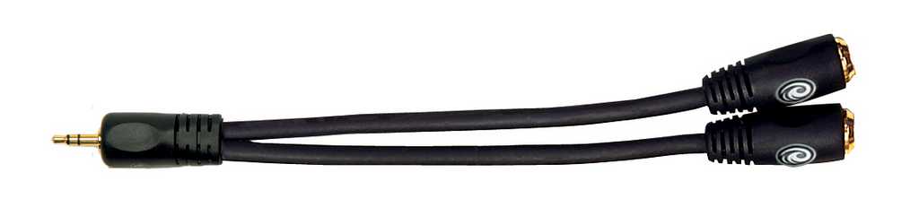 PW-P047ZZ Переходник с 1/8" (3,5мм) штекер стерео на 2х 1/8" (3,5мм) гнездо стерео, Planet Waves