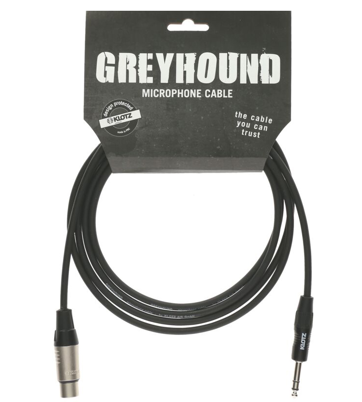 GRG1FP06.0 Greyhound Кабель микрофонный XLRf-6.35мм, 6м, Klotz