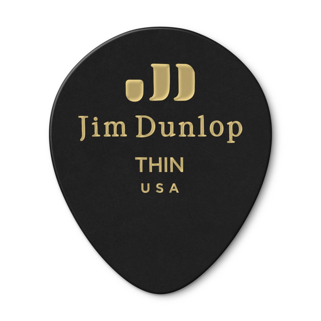 485P03TH Black Teardrop Медиаторы, 12шт, капля, тонкие, Dunlop