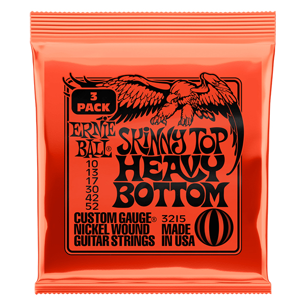 P03215 Skinny Top Heavy Bottom Slinky Струны для электрогитары, 3 комплекта, 10-52, Ernie Ball
