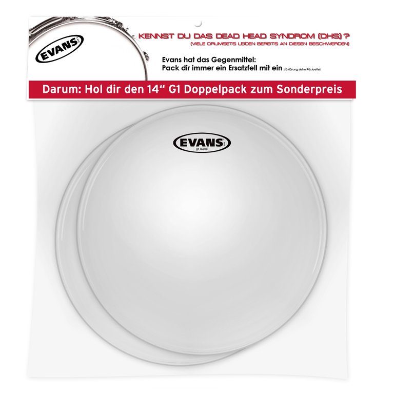 ESP-B14G1X2 G1 Coated Пластик для малого, том и тимбалес барабана 14", 2шт, Evans
