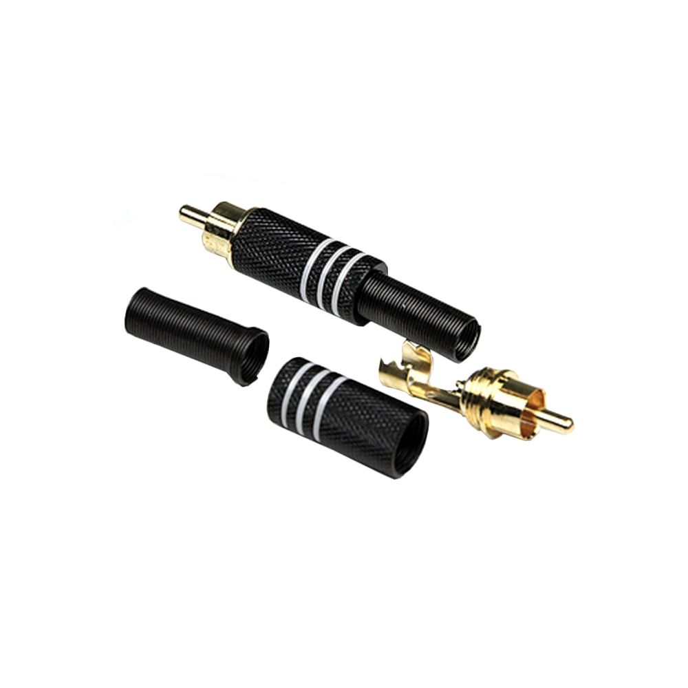 INVOTONE RCA200M BK - тюльпан кабельный, RCA, 'золото', корпус металл, белая маркировка