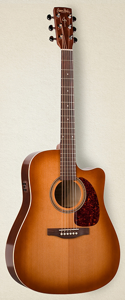033775 CWGT Vintage Burst Cedar QIT Электро-акустическая гитара, с чехлом, Simon & Patrick