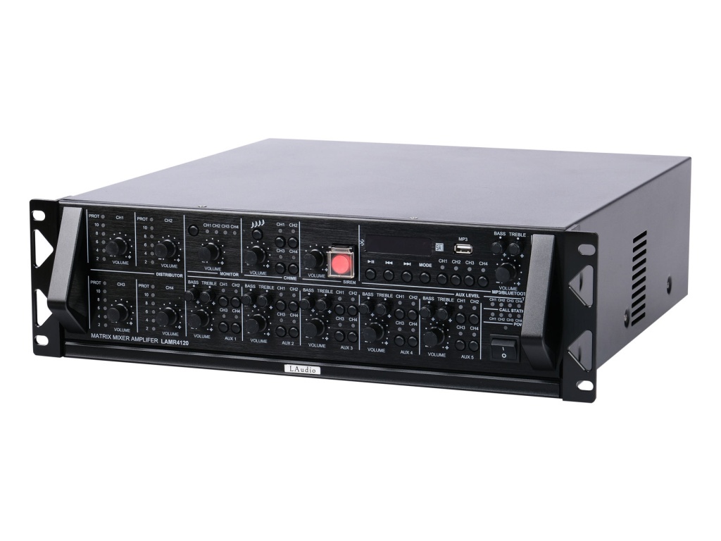 LAMR4120 Усилитель мощности трансляционный, матричный, 4х120Вт, 4 зоны, Laudio