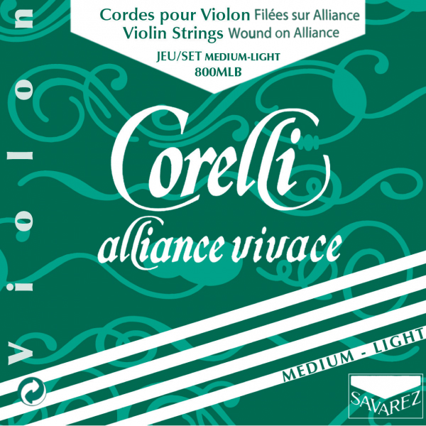 800MLB Corelli Alliance Vivace Комплект струн для скрипки, средне легкое натяжение, шарик, Savarez