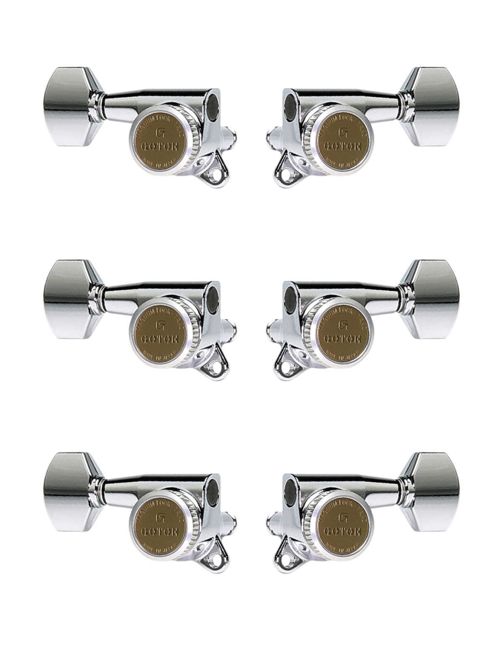 SG381-MGT-07-C-L3+R3 Колки для гитары 3+3, локовые, хром, Gotoh