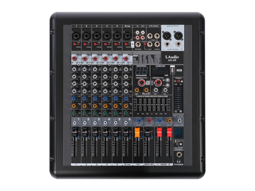 AG-6P Активный Микшерный пульт, 6 каналов, серия PRO, LAudio