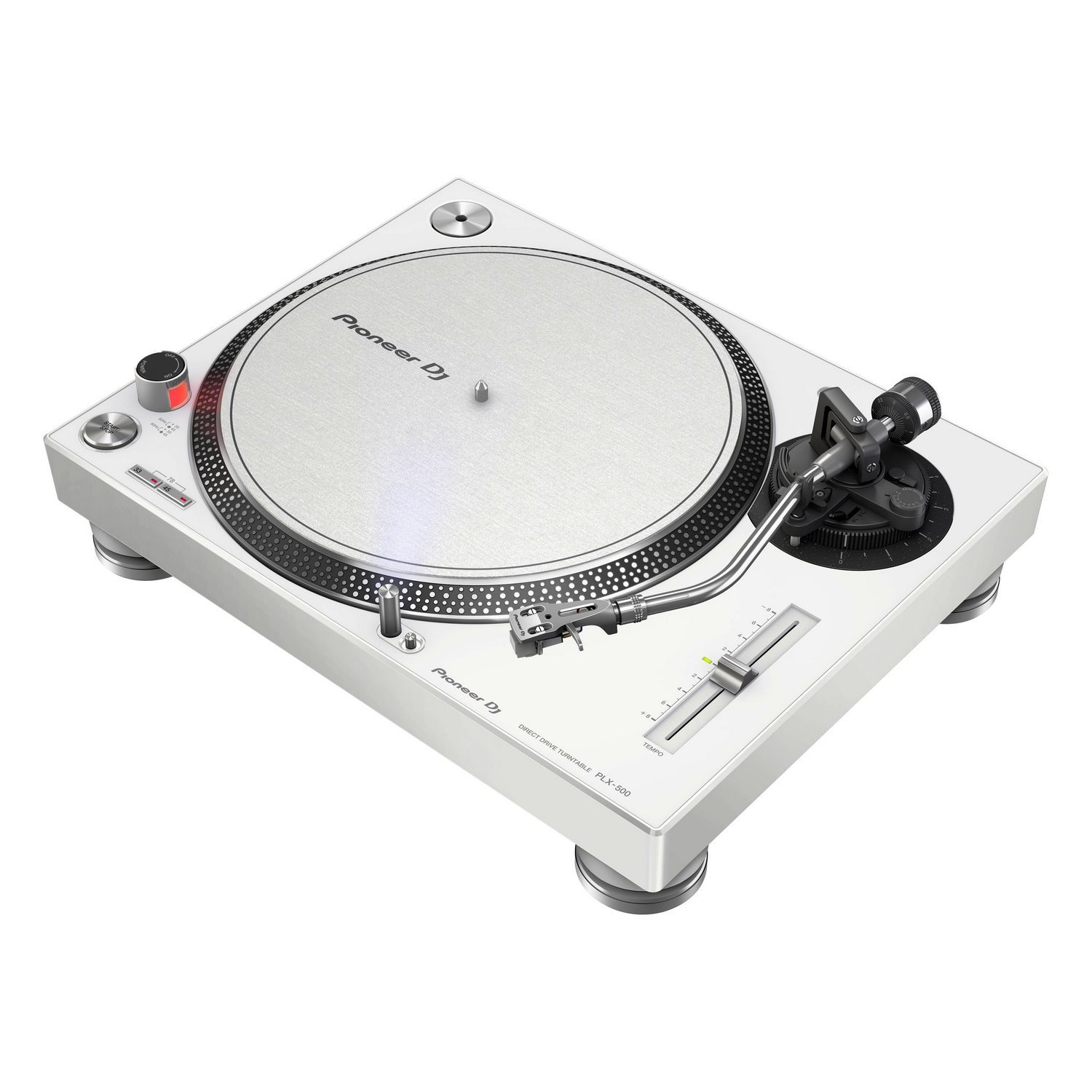 PIONEER PLX-500-W - виниловый проигрыватель с линейным входом и прямым приводом белого цвета