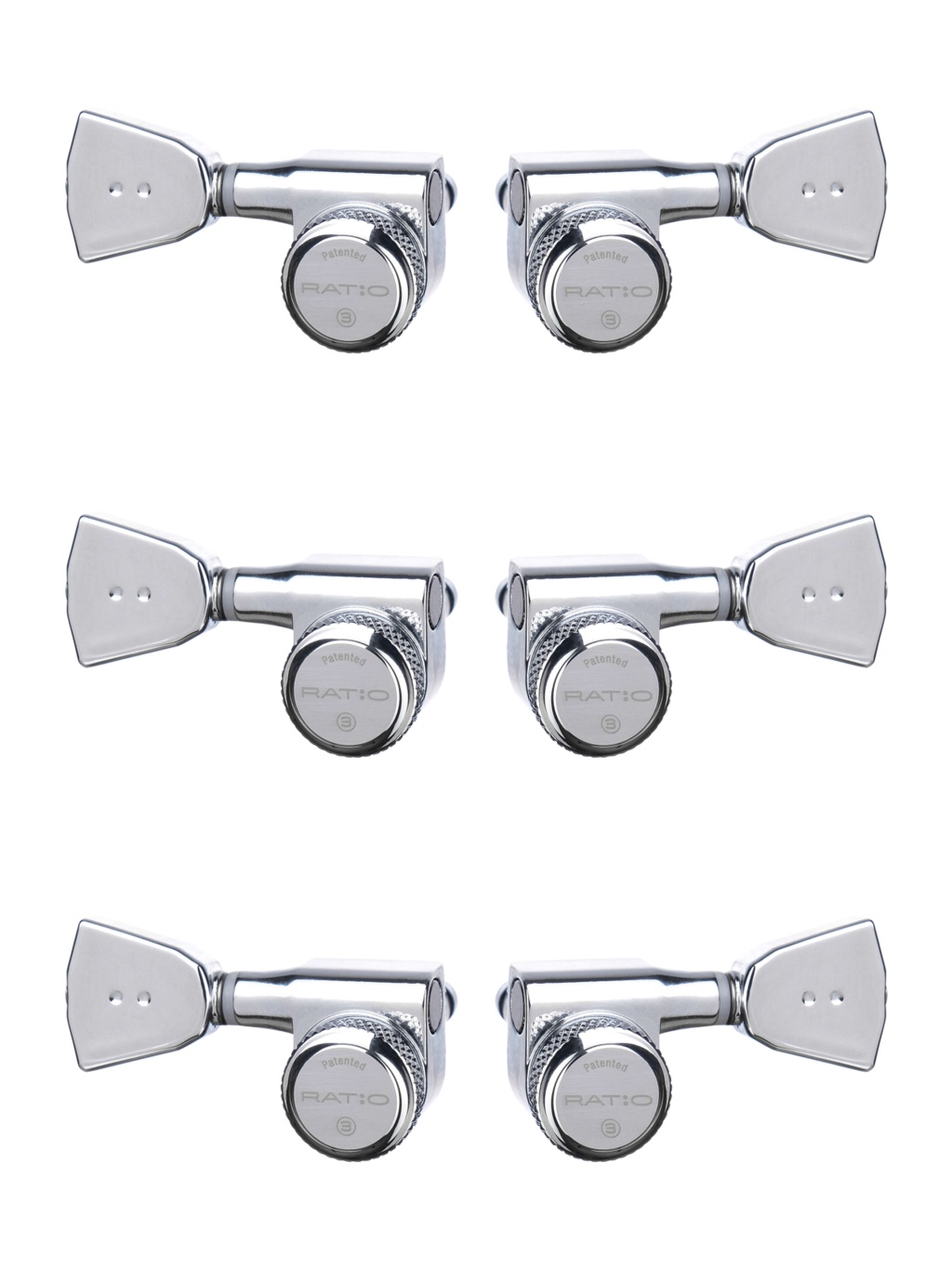 PRL-8341-C0 Ratio Locking Колки для гитары 3+3, локовые, хром, GraphTech
