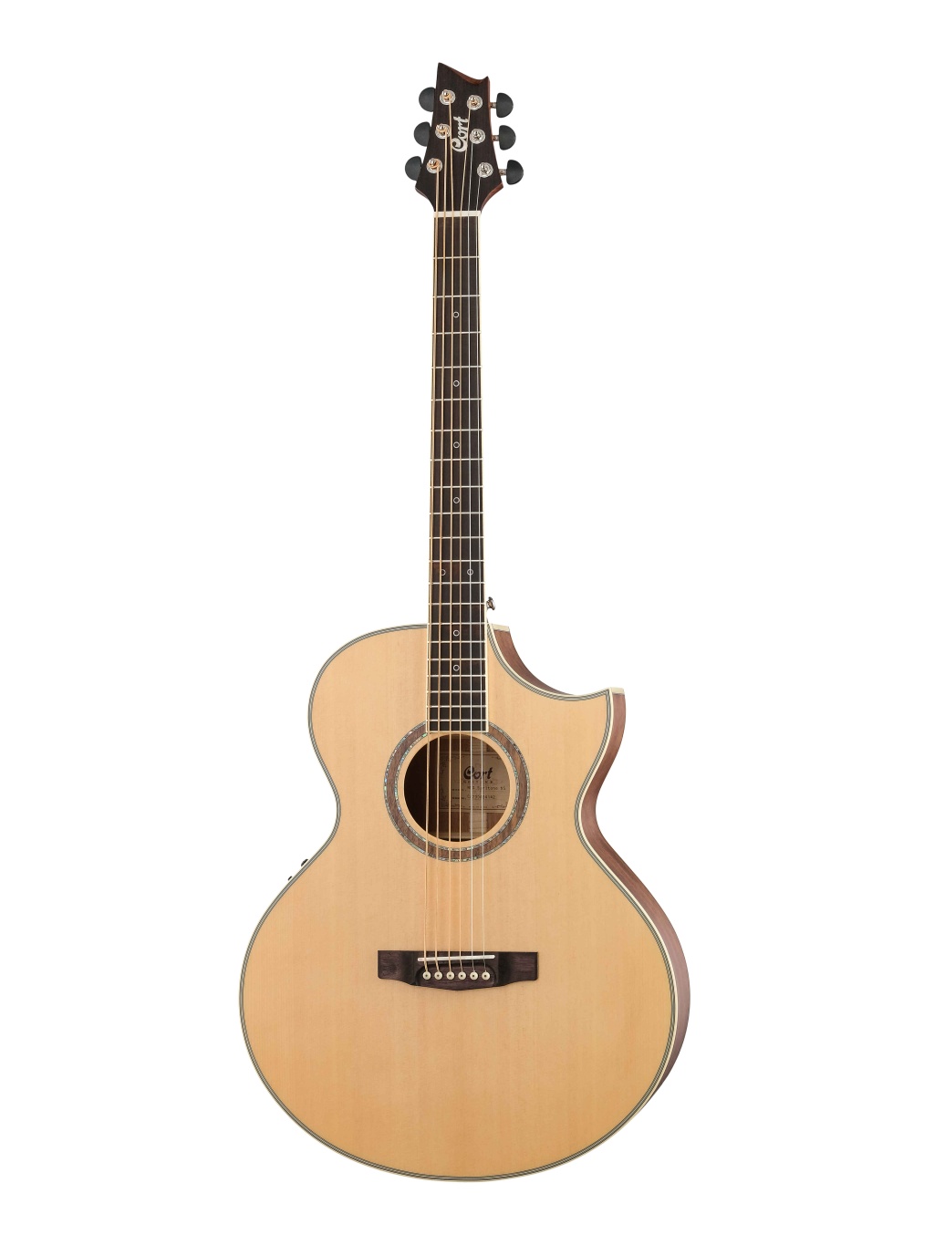 NDX-Baritone-NS-WBAG NDX Series Электро-акустическая баритон гитара, с вырезом, чехол, Cort