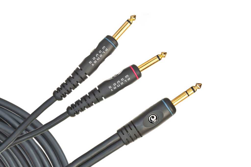 PW-INS-20 Custom Series Инструментальный кабель 6.1м, 1/4" стерео -  2х 1/4" моно, Planet Waves