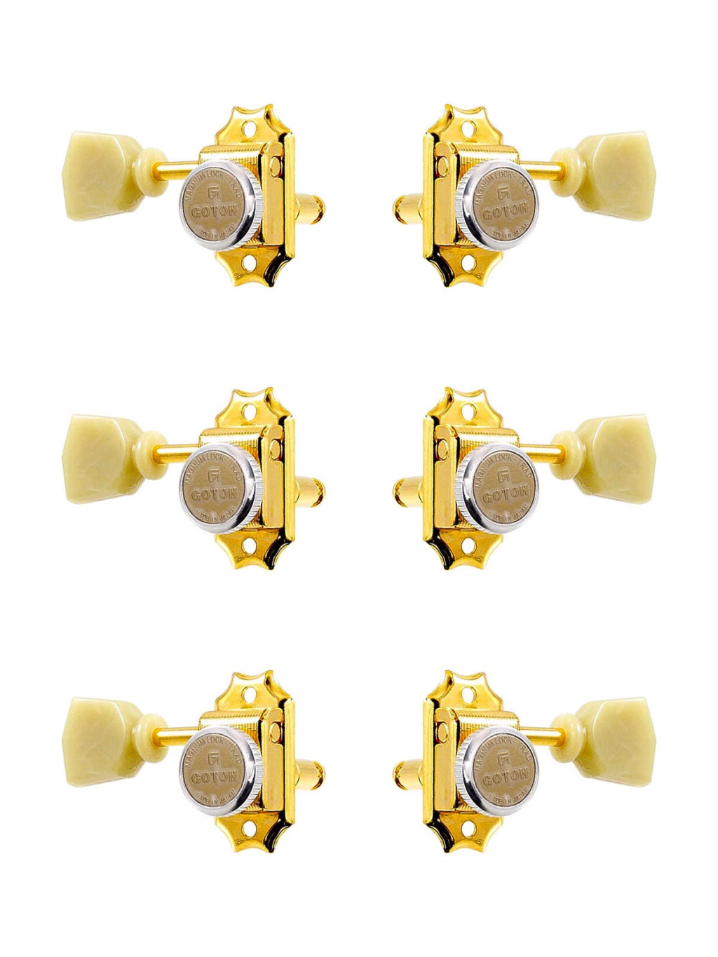 SD90-MGT-SL-GG-L3+R3 Колки для гитары 3+3, локовые, золото, Gotoh