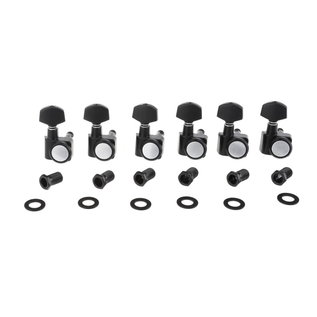 MX1510BK-6 Колки для гитары, 6л, локовые, черные, Musiclily