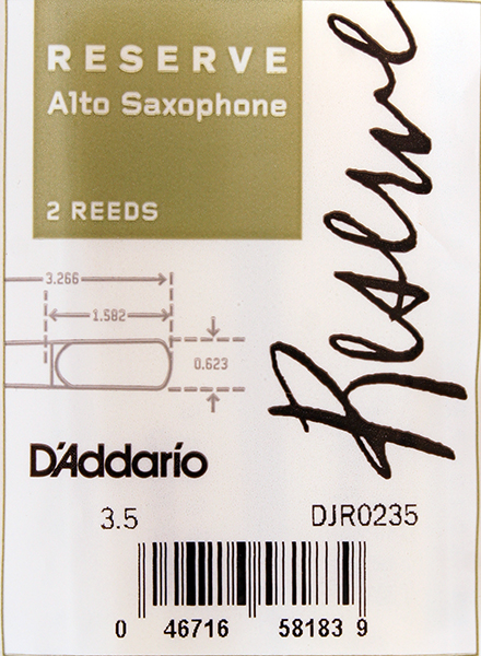 DJR0235 Reserve Трости для саксофона альт, размер 3.5, 2шт, Rico