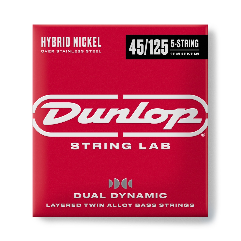 DBHYN45125 Dual Dynamic Комплект струн для 5-струнной бас-гитары, никель/сталь, 45-125, Dunlop