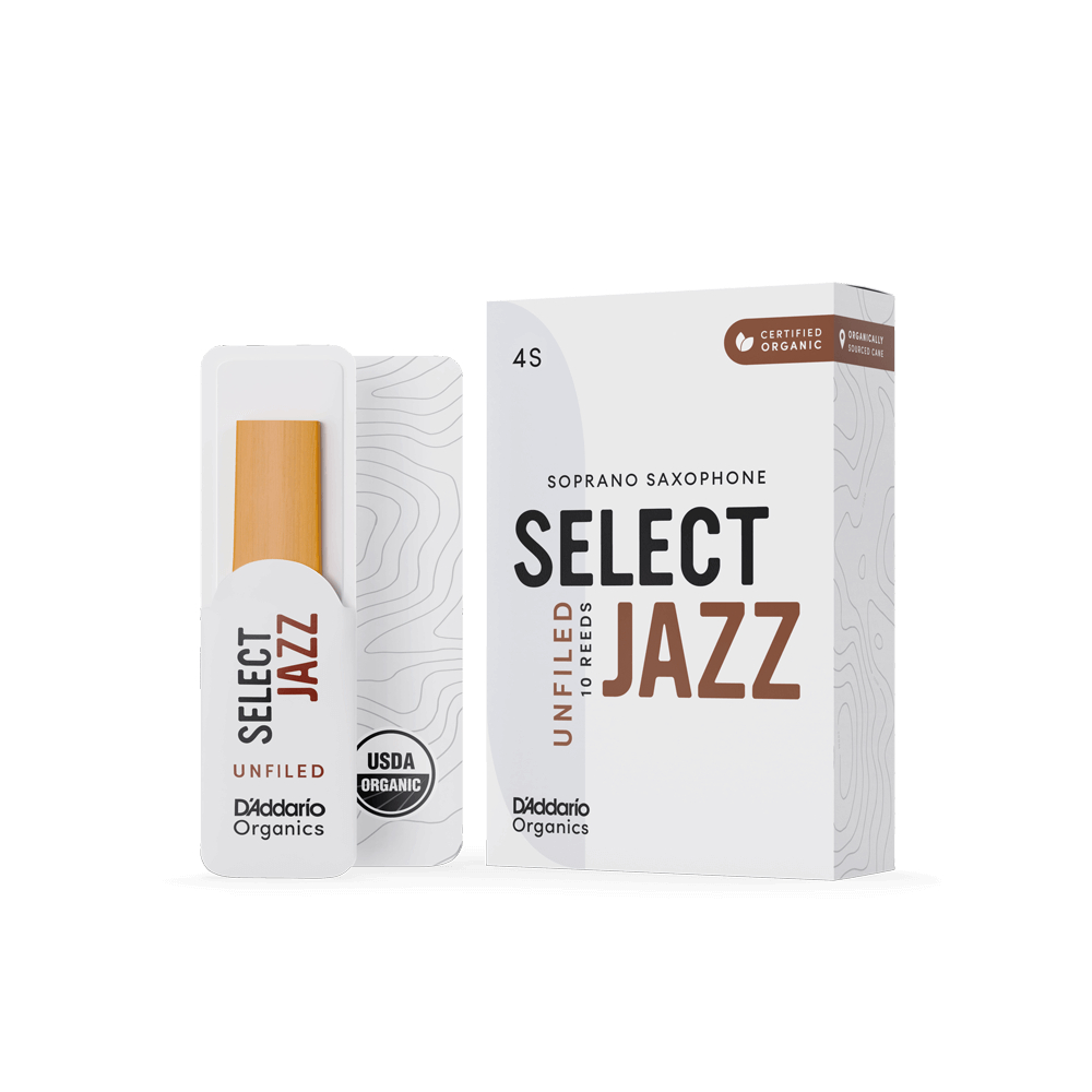 ORRS10SSX4S Organic Select Jazz Unfiled Трости для саксофона сопрано, размер 4S, 10шт, D'Addario