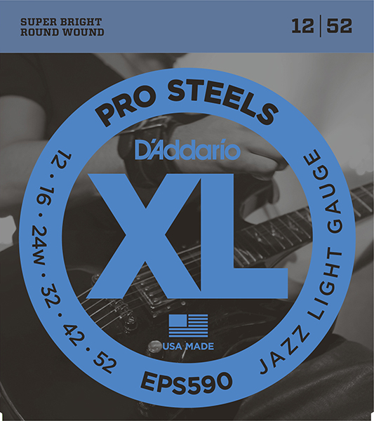 EPS590 XL PRO STEEL Струны для электрогитары Jazz Light 12-52 D`Addario