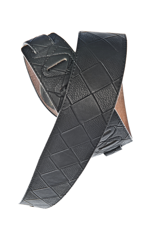 25LWV-01 Кожаный ремень для гитары, рисунок «Large Basket Weave», черный, Planet Waves
