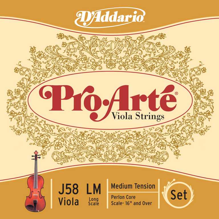 J58-LM Pro-Arte Комплект струн для альта большого размера, среднее натяжение, D'Addario