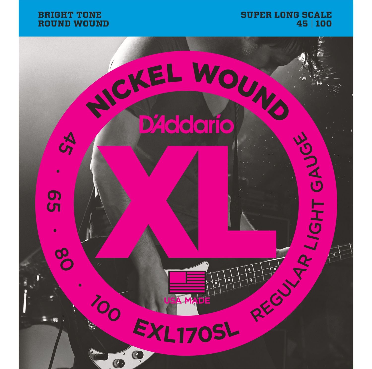 D'ADDARIO EXL170SL - струны для БАС-гитары, Super Long, 045-100