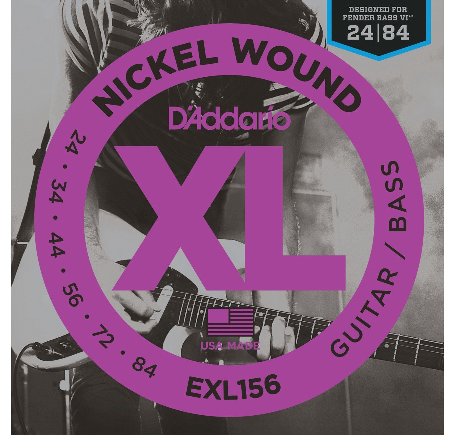 D'ADDARIO EXL156 - струны для электрогитары баритон, 24-84