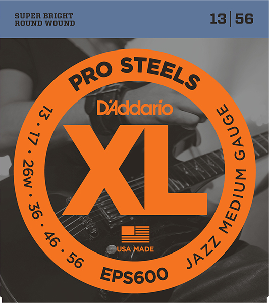 EPS600 XL PRO STEEL Струны для электрогитары Jazz Medium 13-56 D`Addario