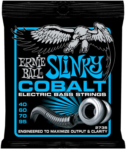 P02735 Cobalt Extra Slinky Bass Комплект струн для бас-гитары, 40-95, Ernie Ball