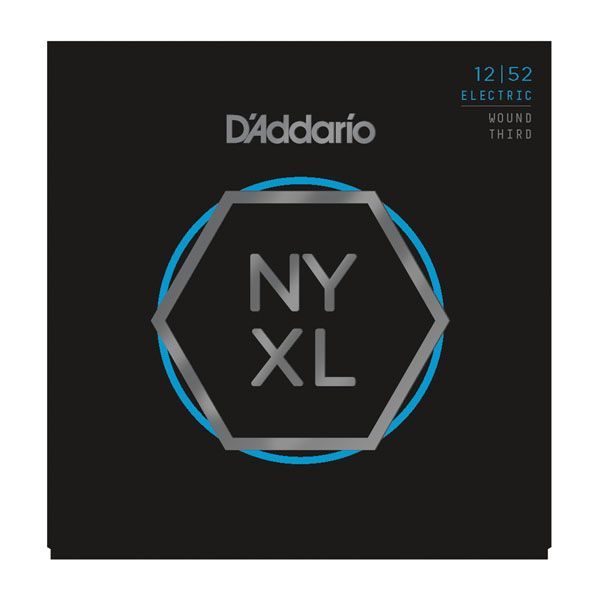 D'ADDARIO NYXL1252W - струны для электрогитары, Light, 3-я струна в обмотке, 12-52