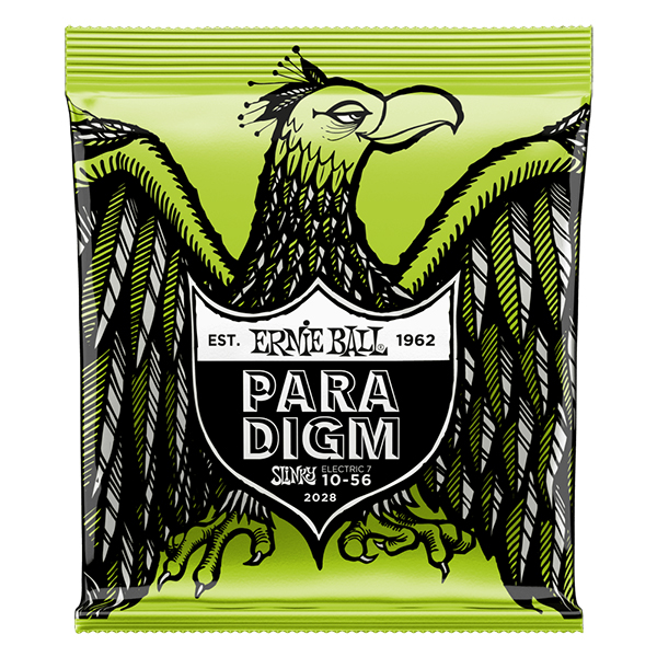 P02028 Paradigm Slinky Комплект струн для 7-струнной электрогитары, сталь, 10-56, Ernie Ball