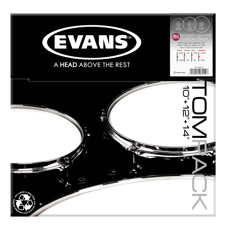 ETP-PC1CLR-F Power Center Clear Fusion Набор пластика для том барабана 10''/12''/14'', Evans