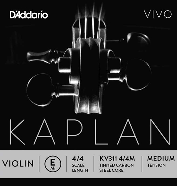 KV311-4/4M Kaplan Vivo Отдельная струна E/Ми для скрипки размером 4/4, среднее натяжение, D'Addario
